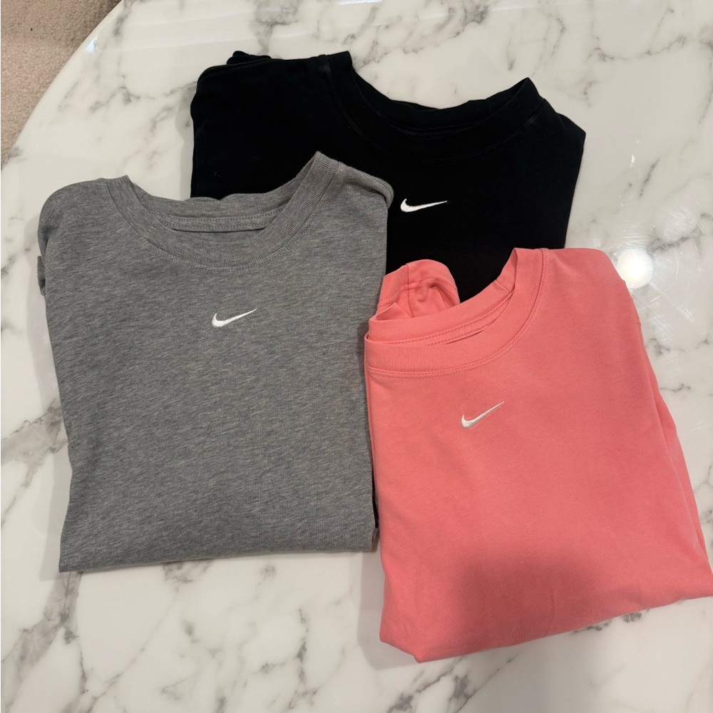Nike T-Shirts in Black, Gray, and Pink - gray and pink are small black is xs